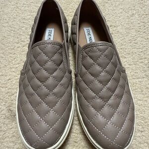 Steve Madden Quilted Slip-On Sneakers - Brown